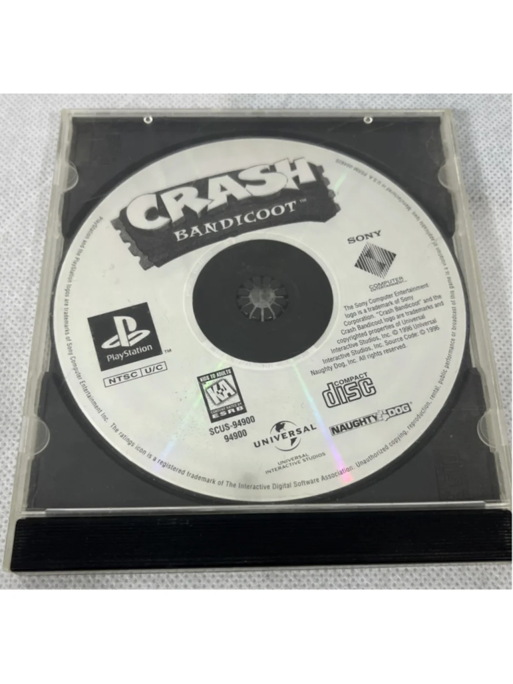 Crash Bandicoot (Sony PlayStation 1, 1996) Disc Only PS1 Video Game Tested